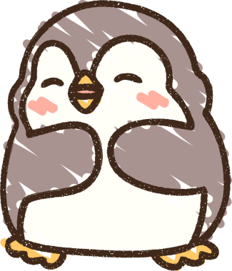 Bir insan tarafından çizilmiş şirin Penguen Tebeşiri