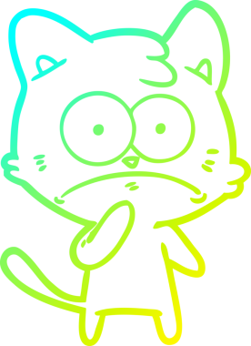 İnsan tarafından çizilmiş bir çizgi film çizimi. Sinirli bir kedi.