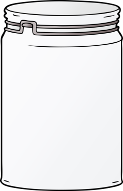 Bir insan tarafından çizilmiş boş cam kavanoz.