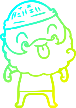 Soğuk gradyan çizgisi, sakallı bir adamın bir insan tarafından çizilmiş dili.