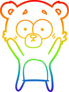 Bir insan tarafından çizilmiş endişeli bir ayı karikatürünün çizimi.