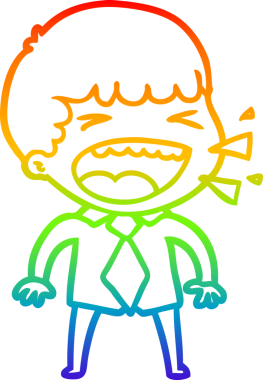 Gökkuşağının gradyan çizimi bir insan tarafından çizilmiş gülen bir adamın çizimi.