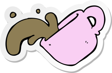 Çizgi filmin çıkartması bir insan tarafından çizilmiş kahve.