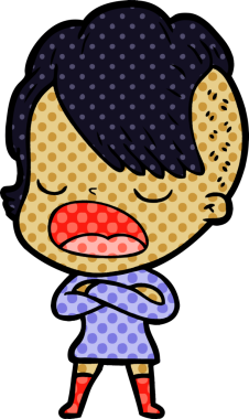 Bir insan tarafından çizilmiş havalı hippi kız çizgi filmi.