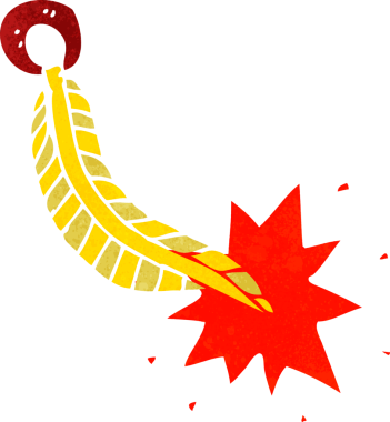 bir insan tarafından çizilmiş karikatür tüyü