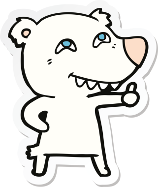 Bir insan tarafından çizilmiş kutup ayısının çıkartması.