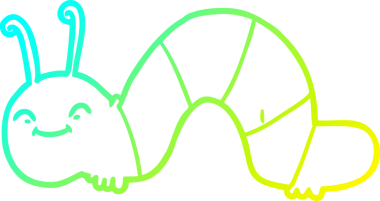 Bir insan tarafından çizilmiş bir çizgi filmin soğuk gradyan çizimi.