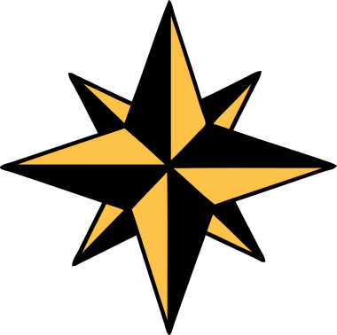 Bir insan tarafından çizilmiş geleneksel bir yıldız dövmesi.