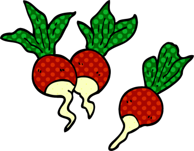 bir insan tarafından çizilmiş sağlıklı turp karalaması