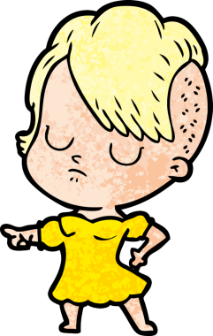 Bir insan tarafından çizilmiş karikatür kadın.