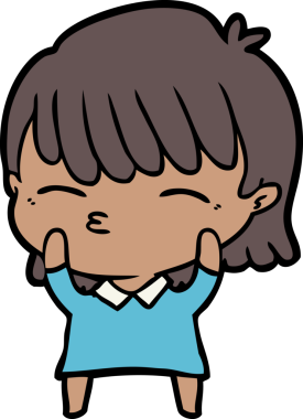 Bir insan tarafından çizilmiş karikatür kadın.