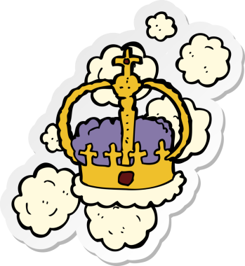 Bir insan tarafından çizilmiş bir karikatür tacı.