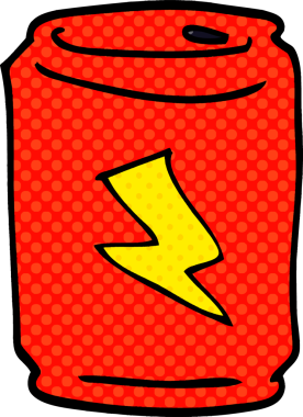 Bir insan tarafından çizilmiş enerji içeceği kutusunun karalaması.