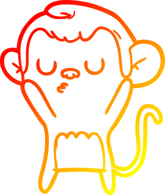 Bir insan tarafından çizilmiş çizgi film maymunu çizimi