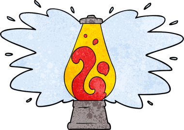 Bir insan tarafından çizilmiş retro lav lambası.