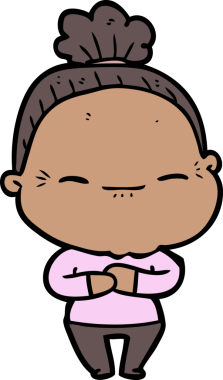 Bir insan tarafından çizilmiş barışçıl yaşlı bir kadın.