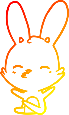 Bir insan tarafından çizilmiş meraklı bir tavşan çizgi filmi.