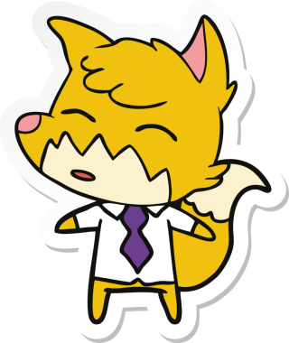 Bir insan tarafından çizilmiş bir tilkinin çıkartması.