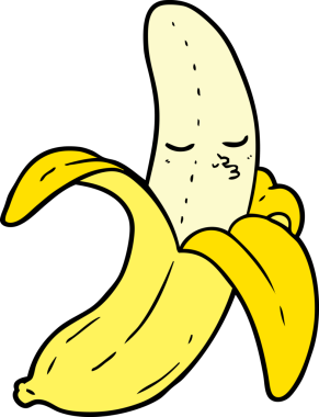 bir insan tarafından çizilmiş muz karikatürü