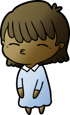 Bir insan tarafından çizilmiş karikatür kadın.