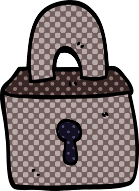 Bir insan tarafından çizilmiş karikatür asma kilit.