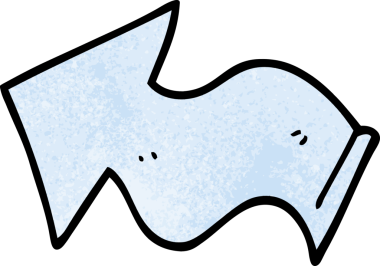 Bir insan tarafından çizilmiş karalama işaretli ok