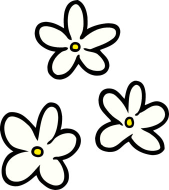 Bir insan tarafından çizilmiş karikatür çiçekleri