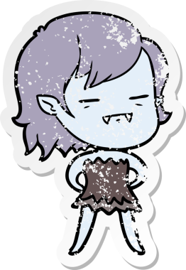 Bir insan tarafından çizilmiş ölümsüz vampir bir kızın sıkıntılı çıkartması.