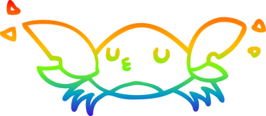 gökkuşağı gradyan çizgi çizimi bir insan tarafından çizilmiş bir yengeç