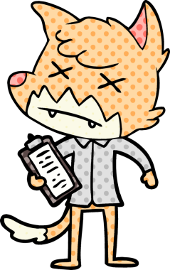 Bir insan tarafından çizilmiş ölü tilki çizgi filmi