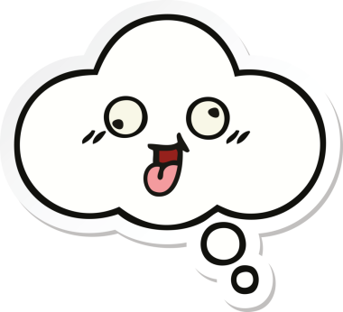 Bir insan tarafından çizilmiş şirin bir düşünce baloncuğunun çıkartması.