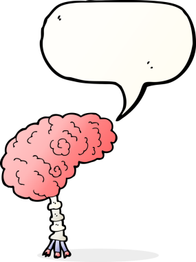 bir insan tarafından çizilmiş konuşma baloncuklu çizgi film beyni