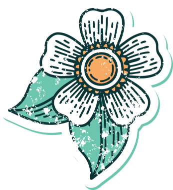 Bir insan tarafından çizilmiş bir çiçeğin sembolik dövmesi.