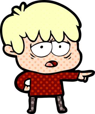 Bir insan tarafından çizilmiş bitkin çocuk çizgi filmi.