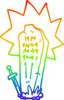 Gökkuşağı gradyan çizimi Bir insan tarafından çizilmiş bir çizgi kahraman mezarı