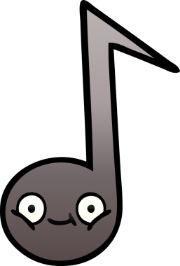 Bir insan tarafından çizilmiş bir notanın gölgelenmiş karikatürü