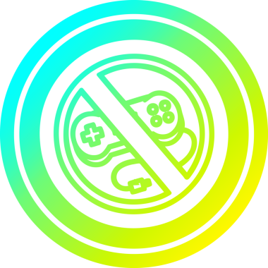 Bir insan tarafından çizilmiş havalı gradyan çizgili oyun dairesel simgesi yok