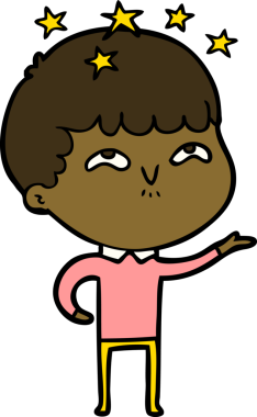 çizgi film bir insan tarafından çizilmiş hayret verici çocuk.