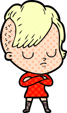 Bir insan tarafından çizilmiş karikatür kadın.