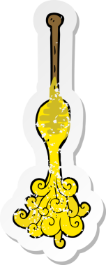 Bir insan tarafından çizilmiş ballı karikatür yapıştırması.