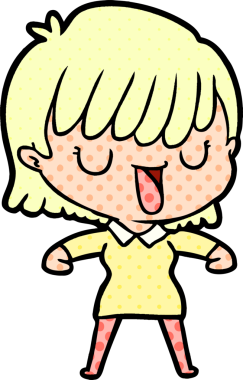 Bir insan tarafından çizilmiş karikatür kadın.