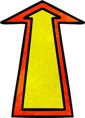 Bir insan tarafından çizilmiş tuhaf çizgi film oku.