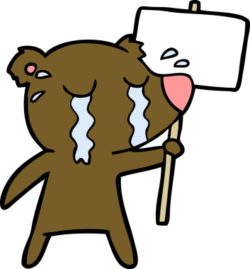 Bir insan tarafından çizilmiş ağlayan ayı.