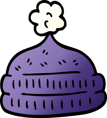 Bir insan tarafından çizilmiş karikatür kış şapkaları.