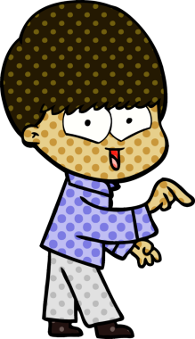 Bir insan tarafından çizilmiş mutlu çocuk çizgi filmi.