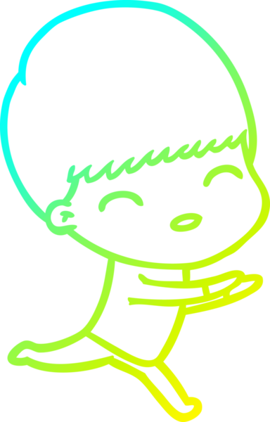 Bir insan tarafından çizilmiş mutlu çizgi film çocuğu çizimi.