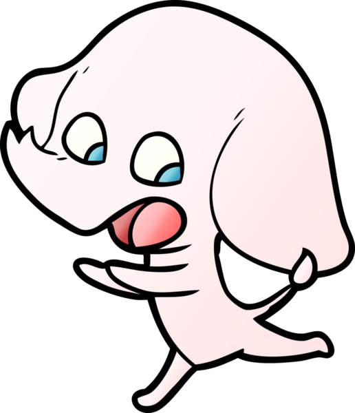 Bir insan tarafından çizilmiş şirin bir fil.