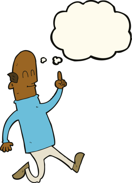 Bir insan tarafından çizilmiş düşünce balonlu kel bir adam.