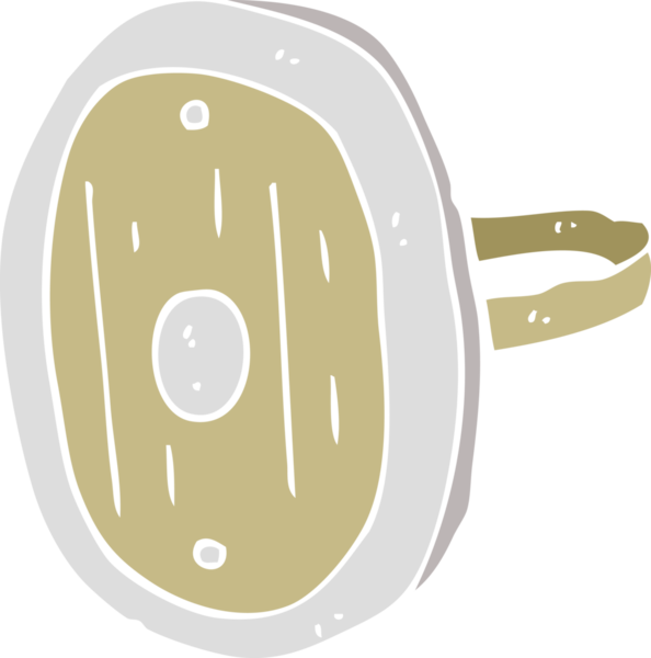 Ortaçağ kalkanının bir insan tarafından çizilmiş düz renk çizimi
