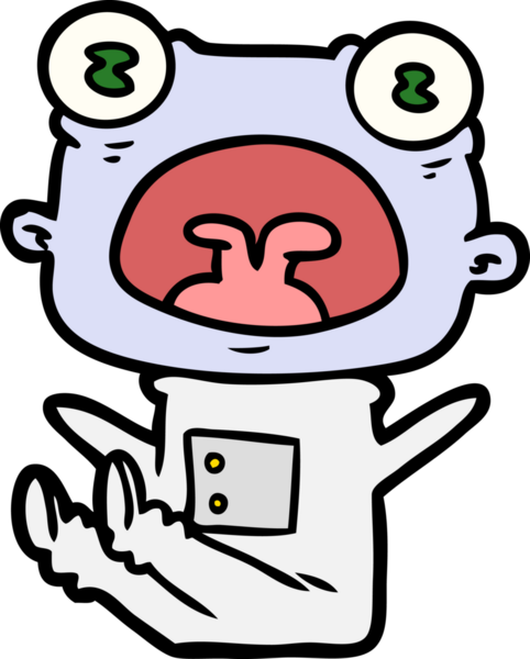 Bir insan tarafından çizilmiş garip uzaylı çığlıkları.